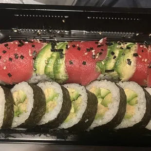 Geisha roll and avocado roll