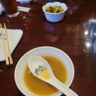 Miso and pickled cucumbers