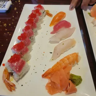 Playboy roll with 5 nigiri
