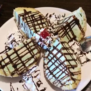 Fried green tea ice cream