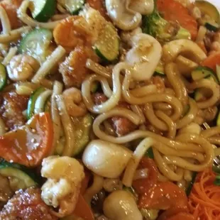 Stir Fry noodles with seafood