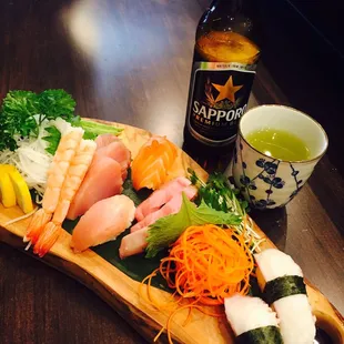 sushi, sashimi, sushi and sashimi, food