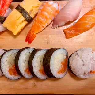 a variety of sushi