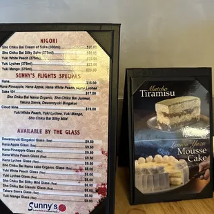 menu and prices