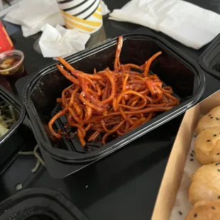 Spicy dried squid (half eaten)