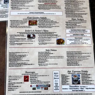 sushi and sashimi, menu