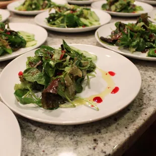 Tea Leaf Salad with Pomegranate Reduction