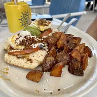 Green Chili &amp; Chorizo Benedict. June 2022.