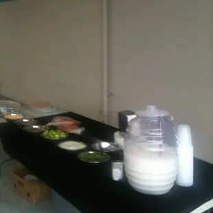 Condiment bar with horchata
