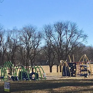 The playground has a natural surface.