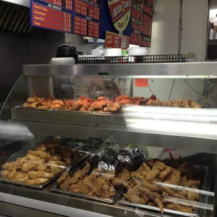 a variety of fried chicken