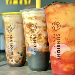 Brown Sugar Milk Tea w boba Grass Jelly Milk w boba and pudding