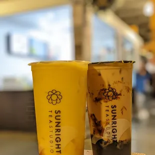 Mango Frostie and Sunright Boba Milk Tea,