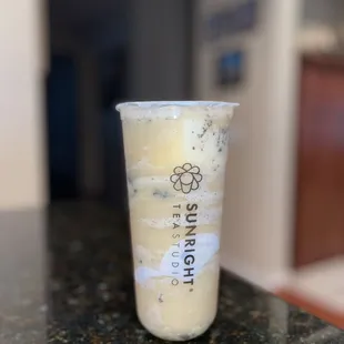 Brulee Oat Latte Jasmine with Cream Pudding &amp; Oreo