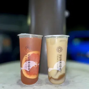 Grapefruit Jasmine &amp; Green Tea Yakult with Jasmine Jelly