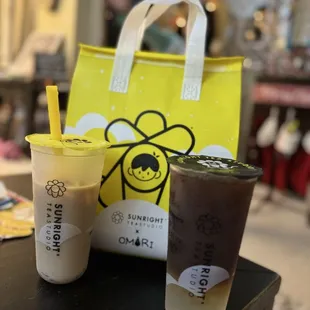Roasted oolong Milk Tea &amp; Roasted oolong tea w Agar Boba 1.01.25