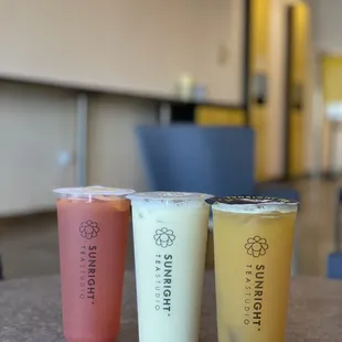 Grapefruit Jasmine Tea, Mango Milk Tea, Mango Green Tea