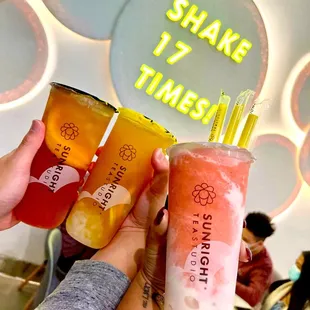 Grapefruit Jasmine Tea, strawberry frostie