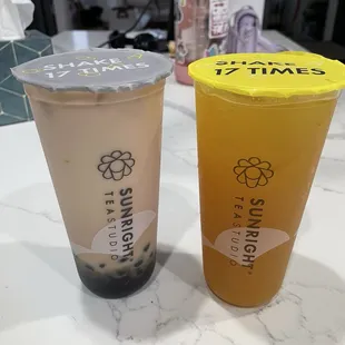 Sunright boba milk tea, Jasmine Mango Green Tea