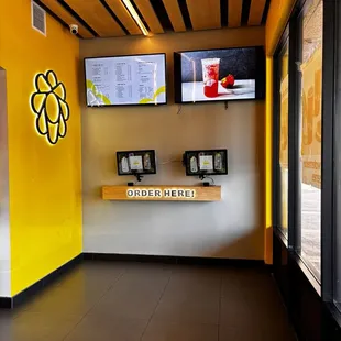 Self service to the right of the entrance