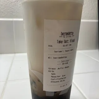 Grass Jelly Boba Milk