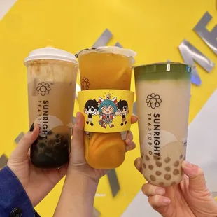 Sunright Fruit Tea, Matcha Oolong Milk Tea, Sunright Boba Milk Tea (02/2025)