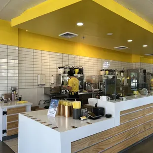  the interior of the cafe