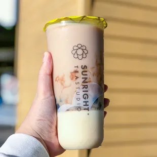 Cream Pudding Milk Tea w/ Brown Sugar Boba