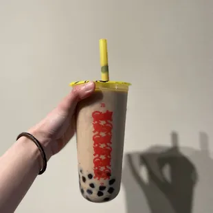 Taro milk tea with boba