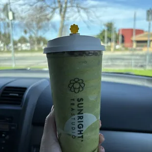 matcha red bean frostie