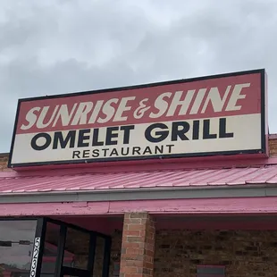 Sign above building