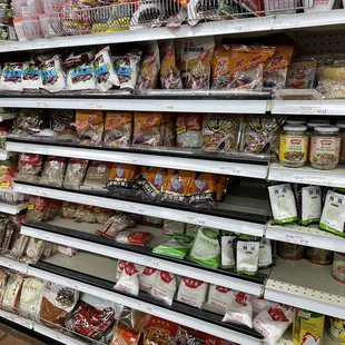 shelves of food and snacks