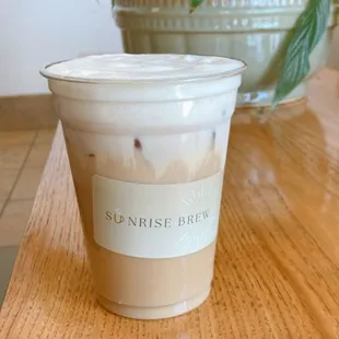 Iced latte with sweet cold foam