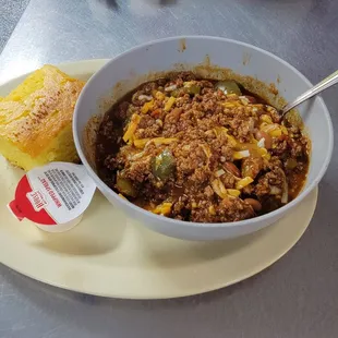 Chili and Cornbread lunch special.
