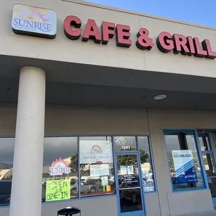 the front of the restaurant