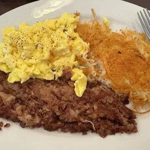 Corned beef hash and eggs
