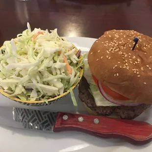 Burger. Coleslaw