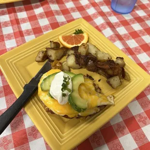 We split the English muffin breakfast sandwich and it not only looked great but tasted great too!!!