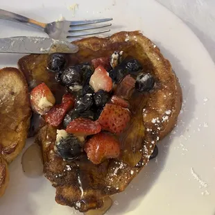 French toast usually comes with pecans, and we  added fruit