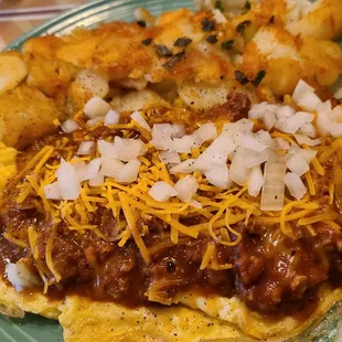 Chili Cheese Omelette with onion