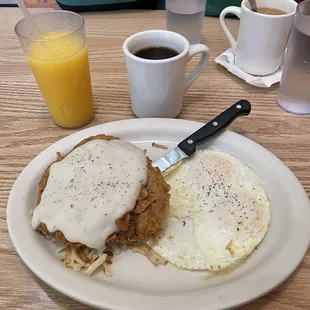 Country Fried Steak and Eggs