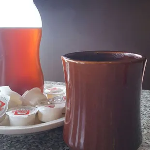 Coffee, syrup and butter, ready to go!