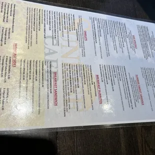 menu