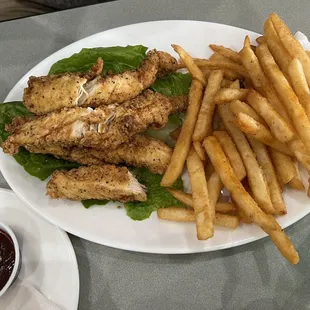 Chicken tenders and fries