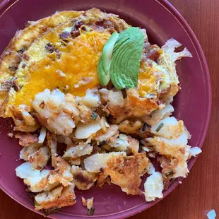 Omelette with potatoes.
