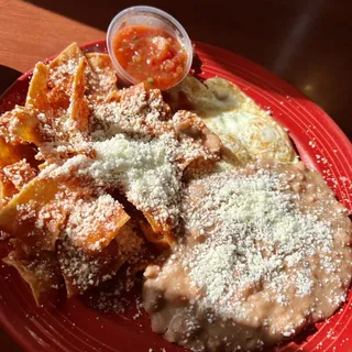 Chilaquiles with Red Sauce