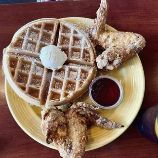 Belgian Waffle with 2 Pieces Chicken Wings