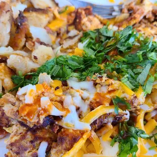 Chorizo scramble with home fries