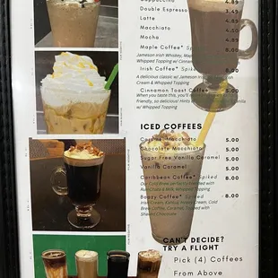 Standard coffee menu 11/2024