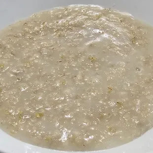 a bowl of oatmeal on a table